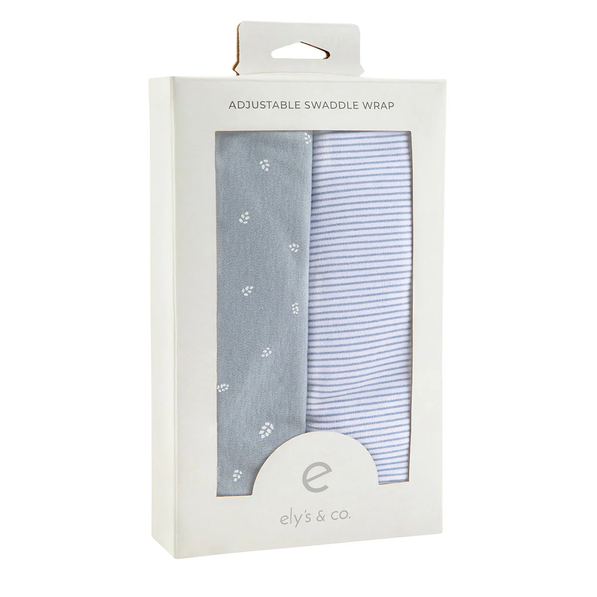 Blue Leaf & Stripes Adjustable Swaddle Blanket - Image 3
