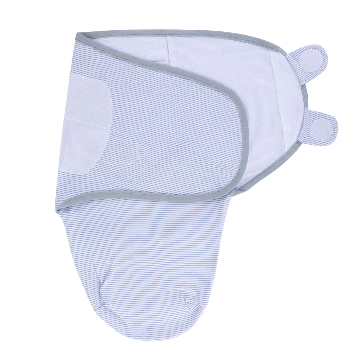 Blue Leaf & Stripes Adjustable Swaddle Blanket - Image 7