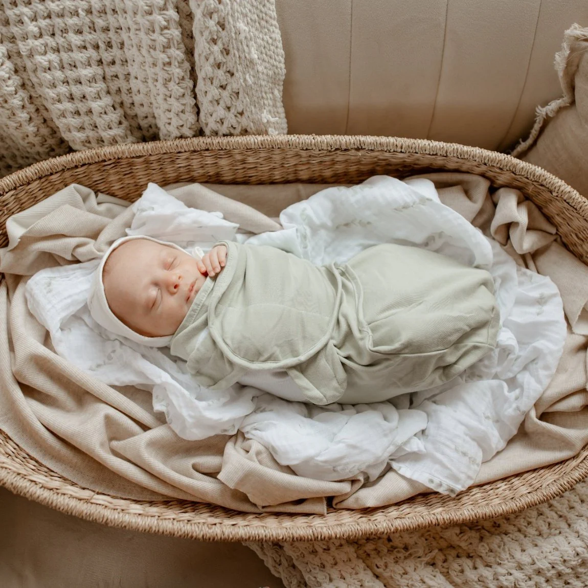 Eucalyptus & Sage Adjustable Swaddle Blanket - Image 4