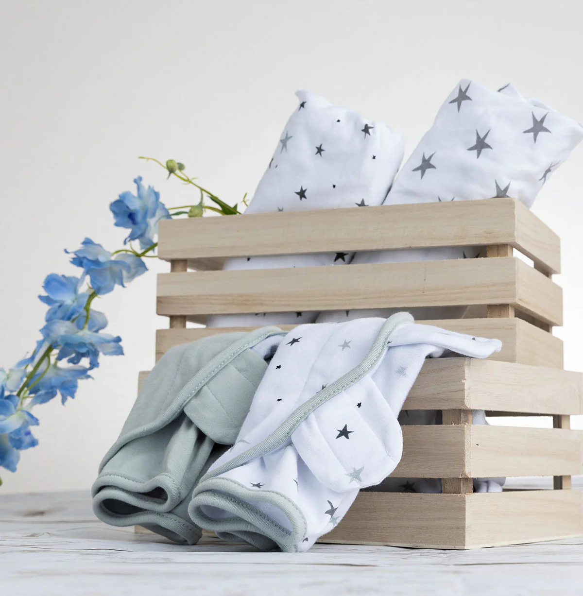 Grey Stars Adjustable Swaddle Blanket - Image 4