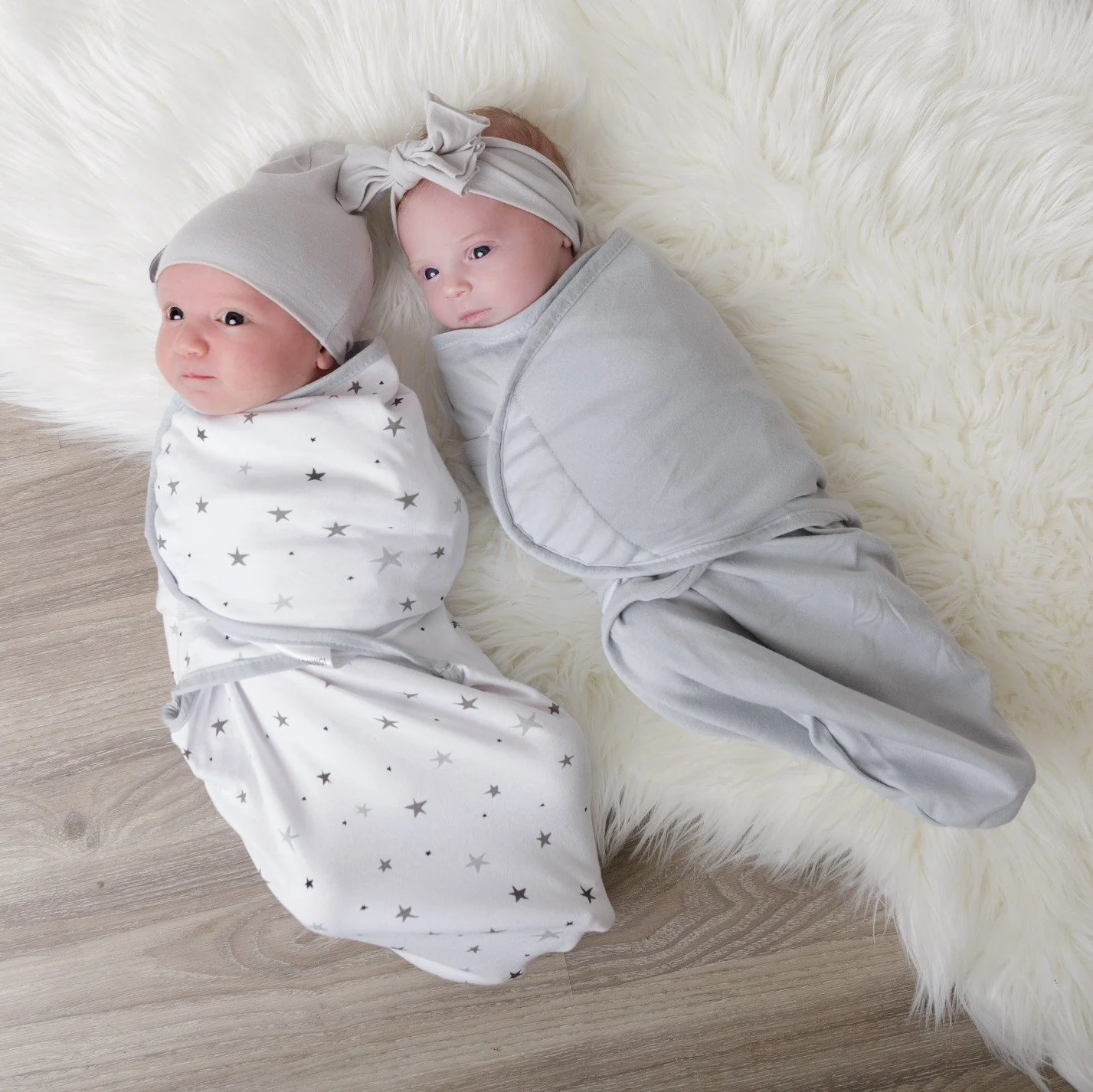Grey Stars Adjustable Swaddle Blanket - Image 5
