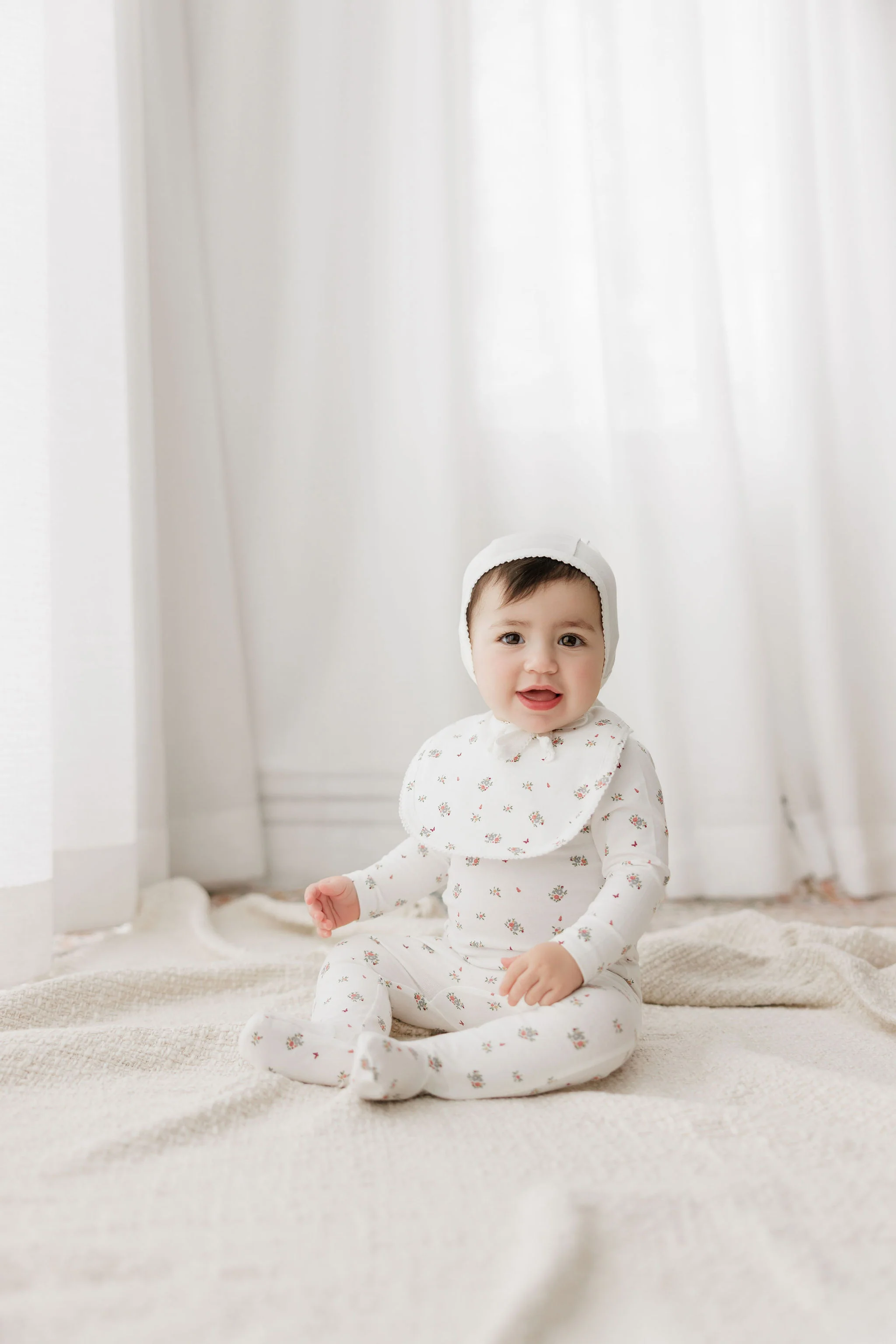 Baby Girl Layette Set β Ivory Pink β Floral Print - Image 4