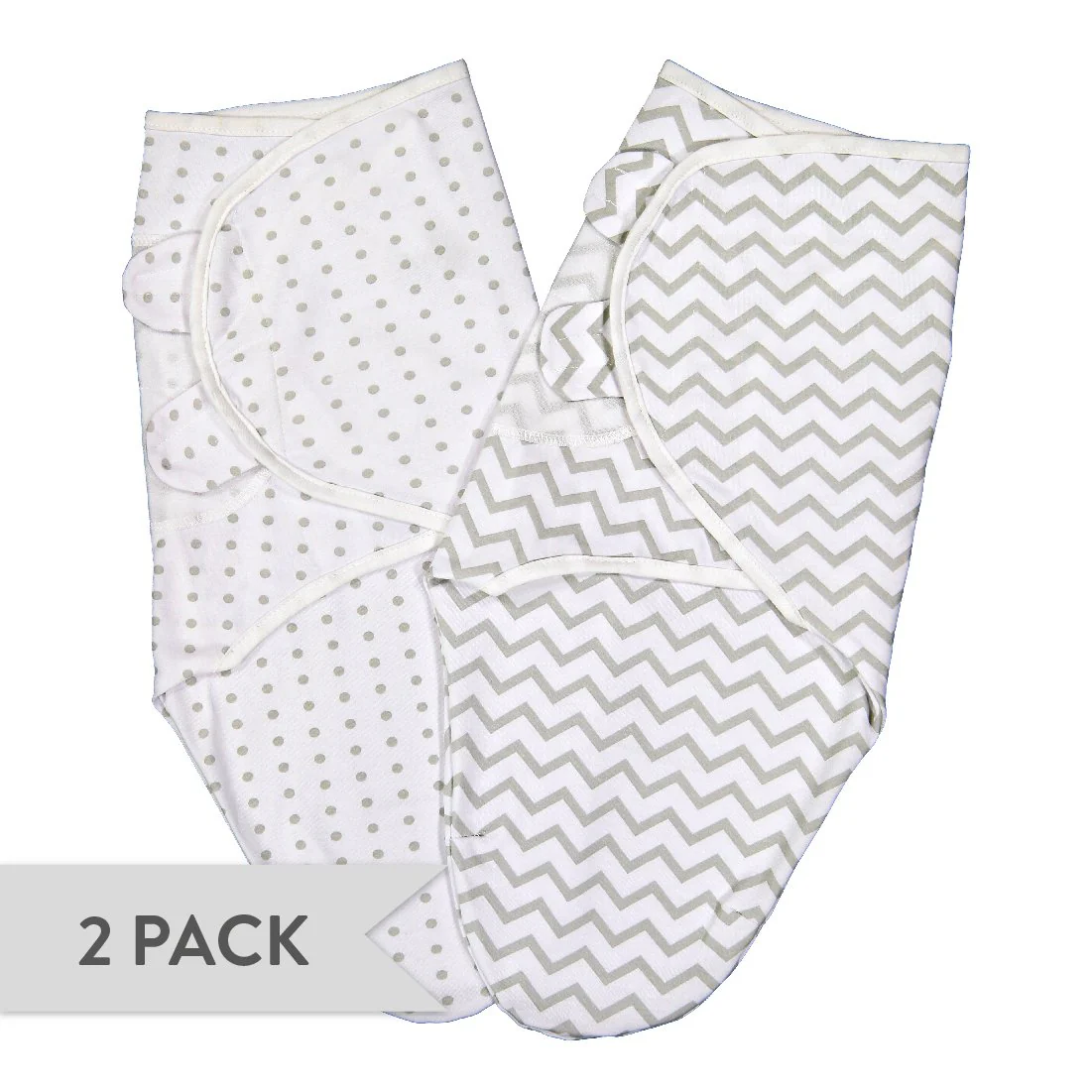 Grey Chevron & Polka Dot Adjustable Swaddle Blanket - Image 3