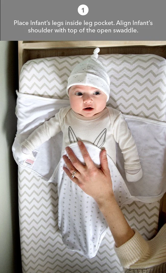 Grey Chevron & Polka Dot Adjustable Swaddle Blanket - Image 4