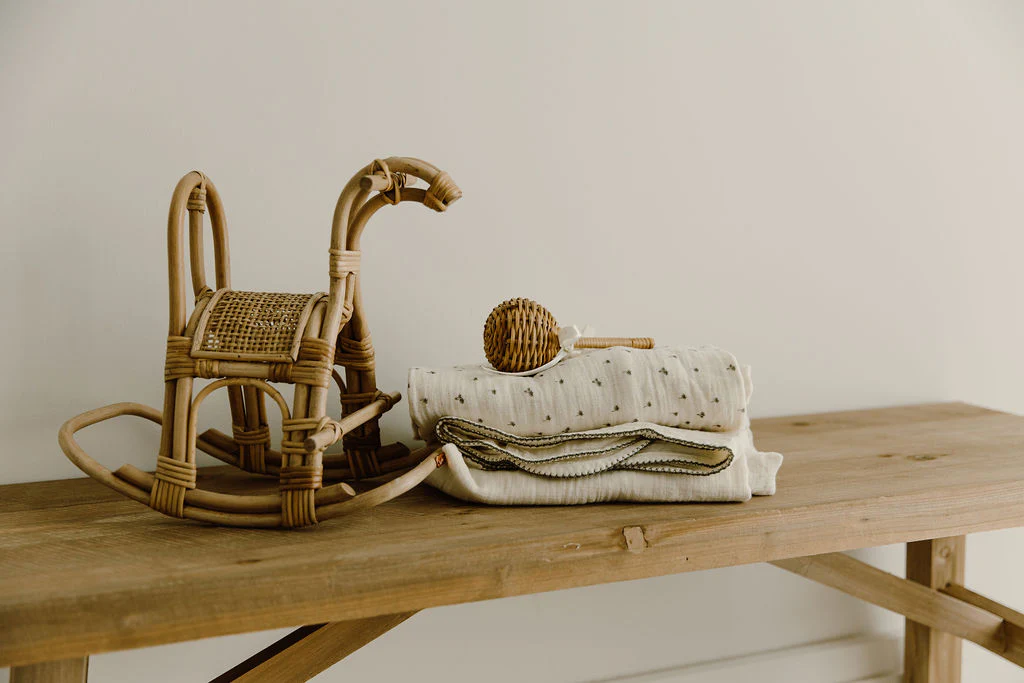 Baby Boy Swaddle Blanket 2-Pack - Ivory - Printed Palm Trees - Image 3