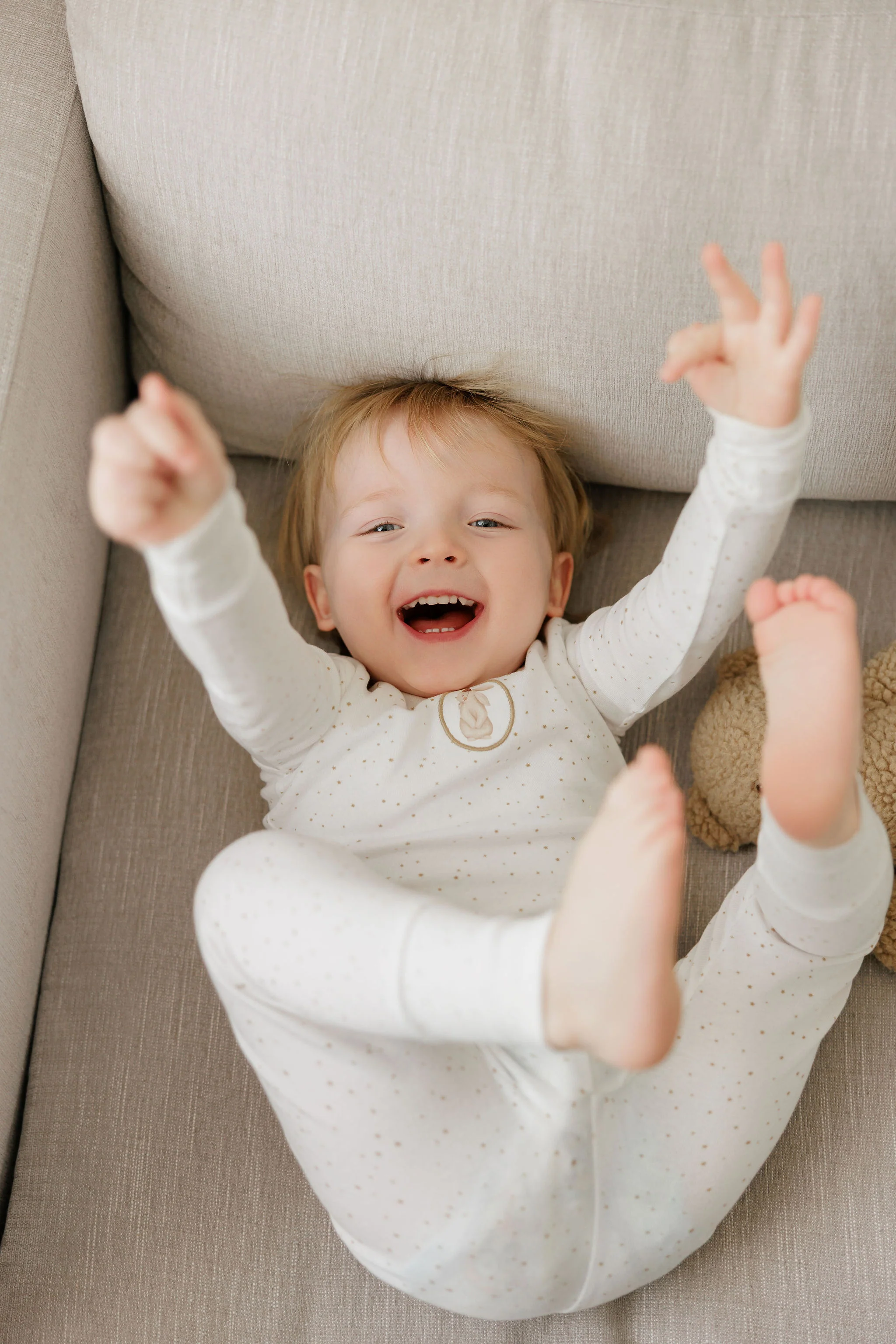 Boys Pajamas – Ivory Tan – Speckled Bunny - Image 8