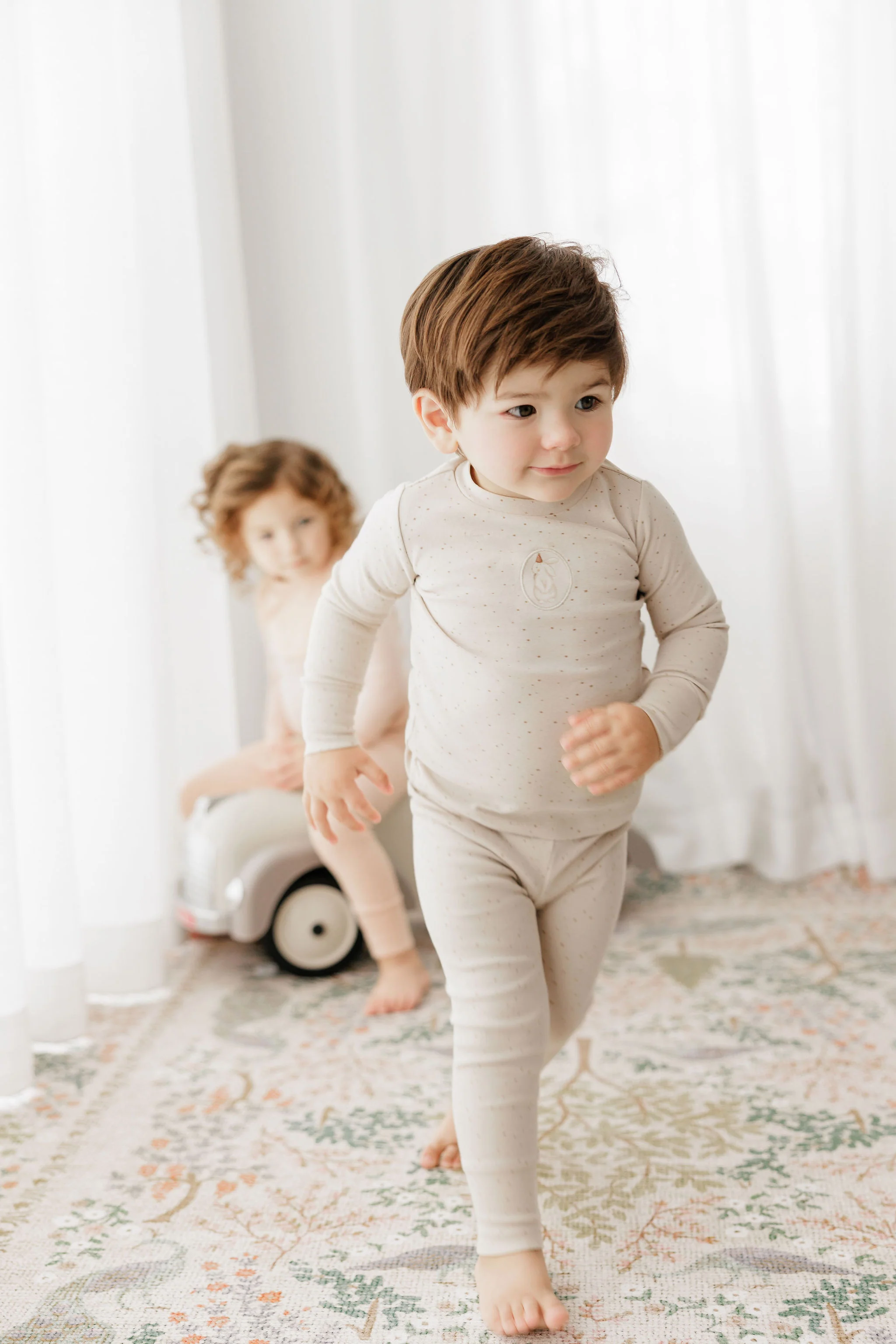 Boys Pajamas – Tan – Speckled Bunny - Image 4