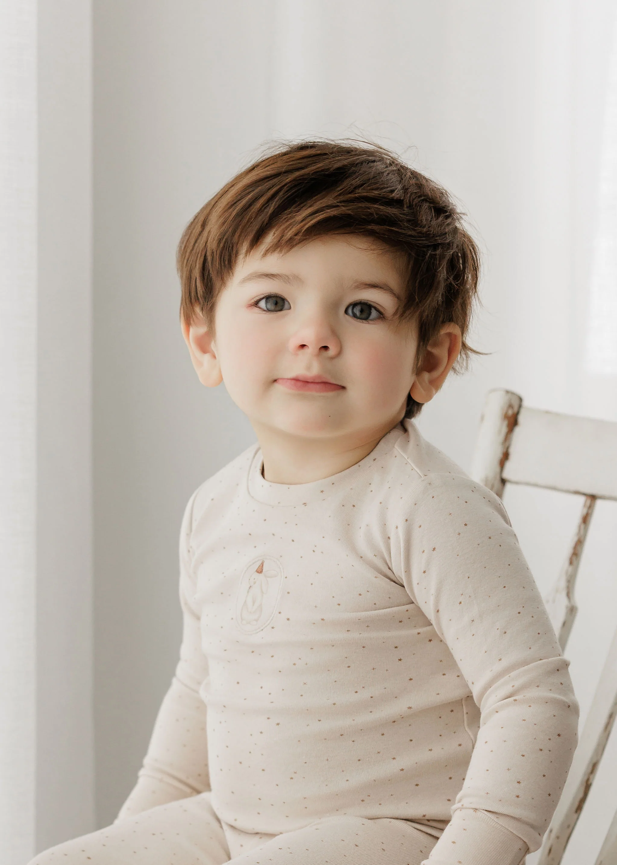 Boys Pajamas – Tan – Speckled Bunny - Image 6