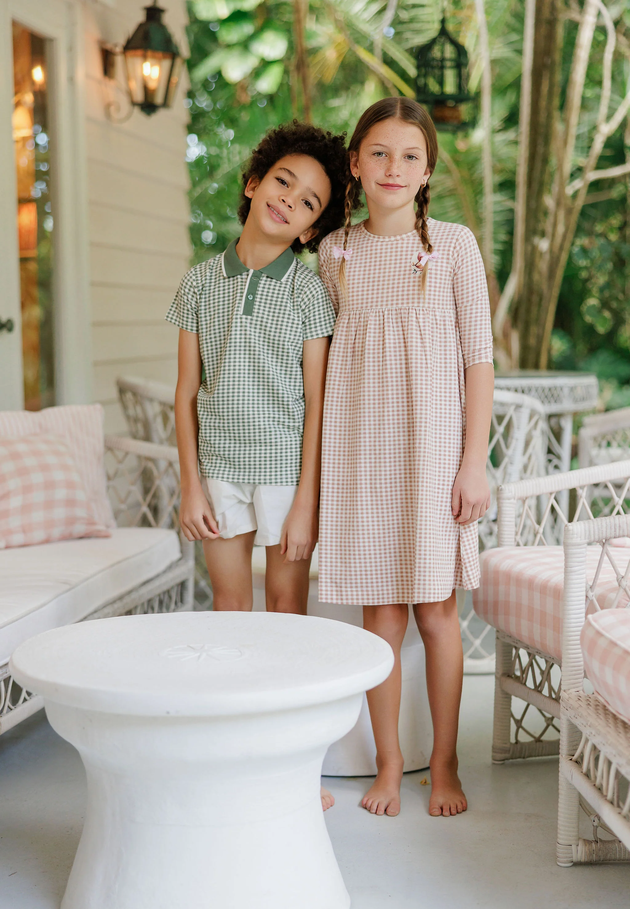 Boys Polo - Sage - Gingham Owl - Image 4