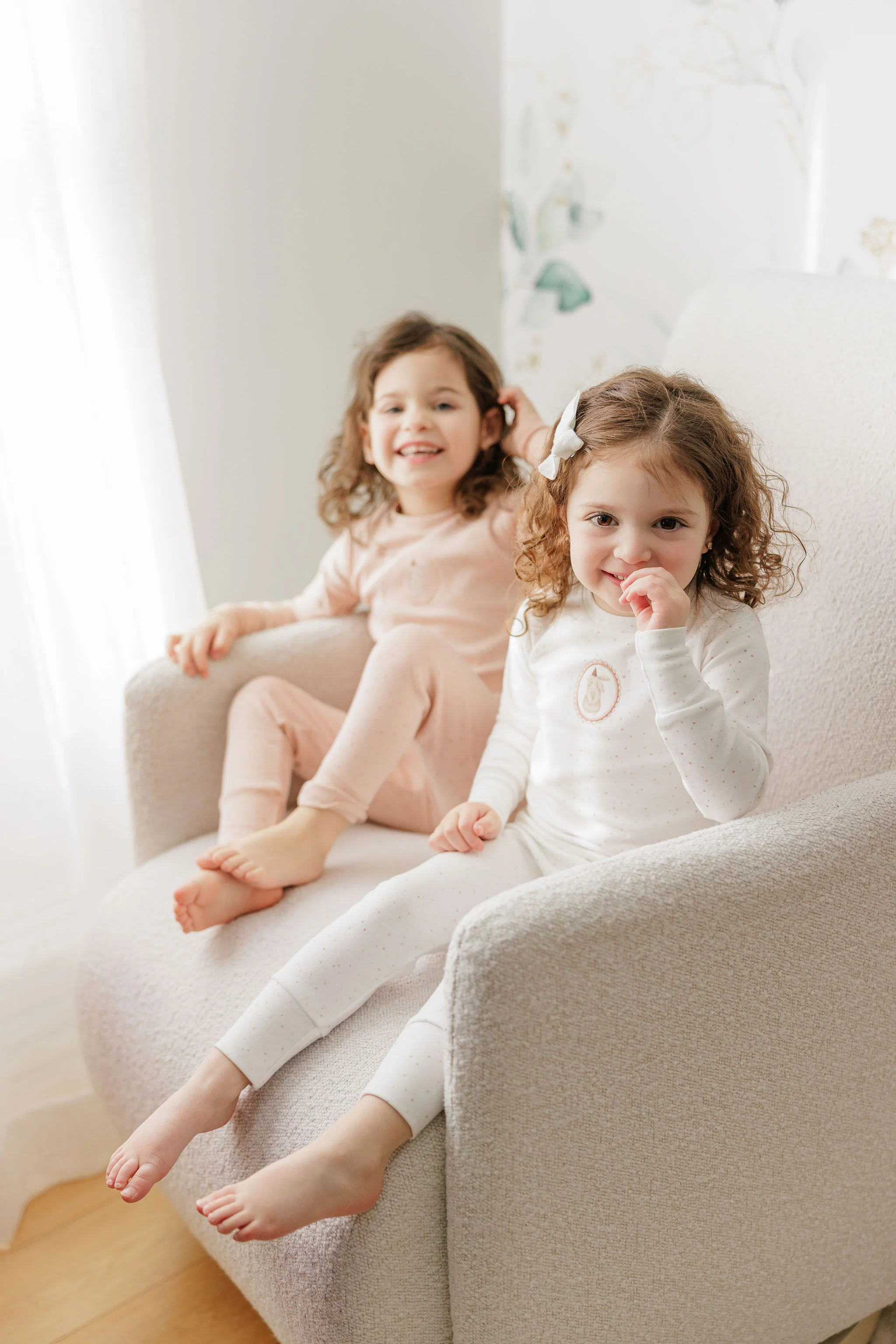 Girls Pajamas – Ivory Pink – Speckled Bunny - Image 3