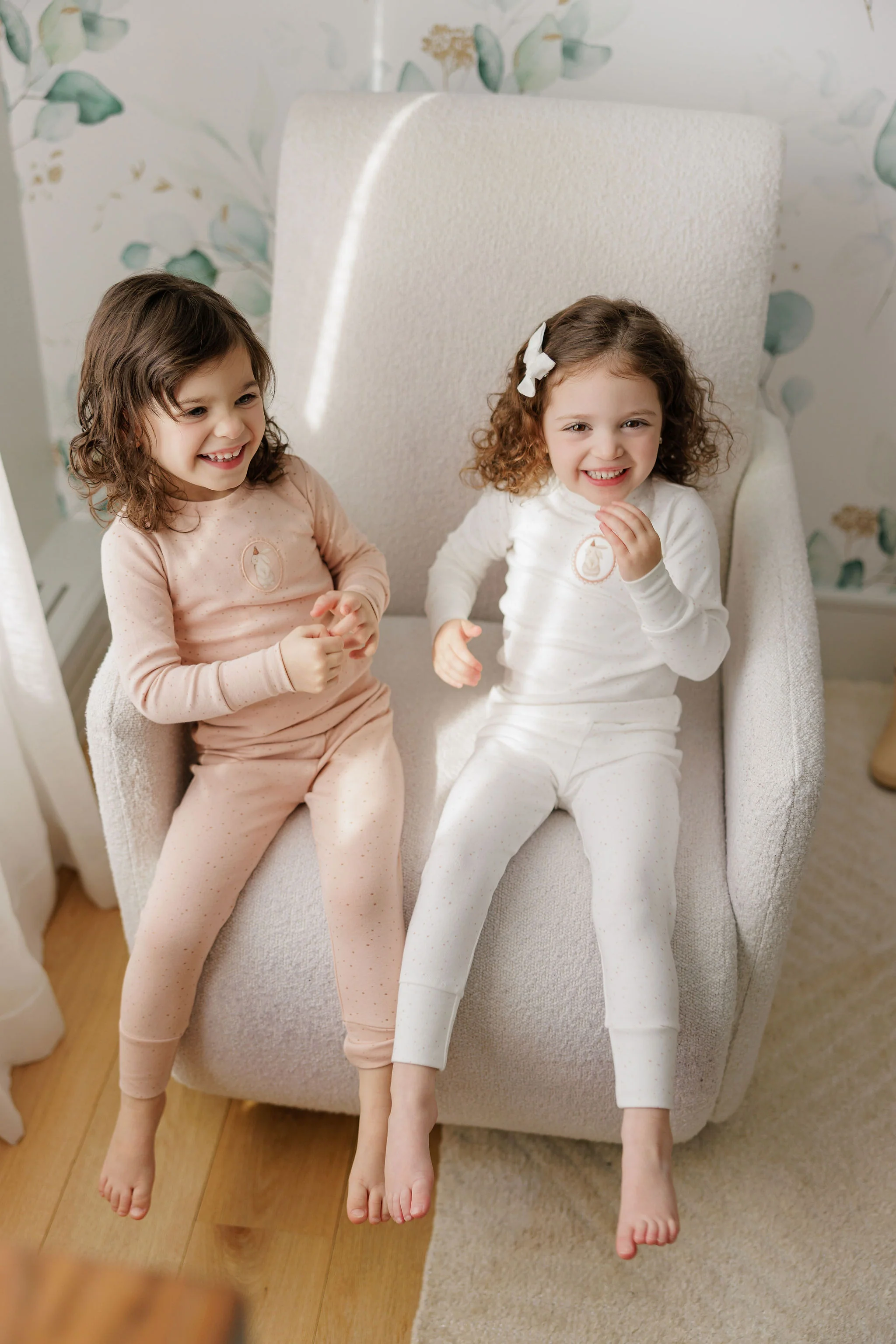 Girls Pajamas – Ivory Pink – Speckled Bunny - Image 4