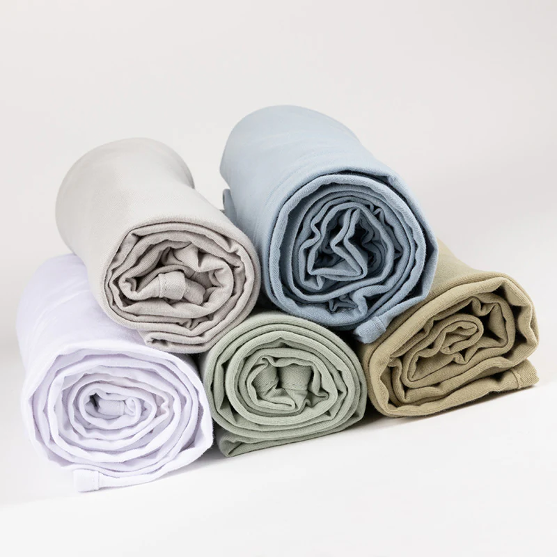 Jersey Knit Grey Cotton Swaddle and Beanie Gift Set - Image 6