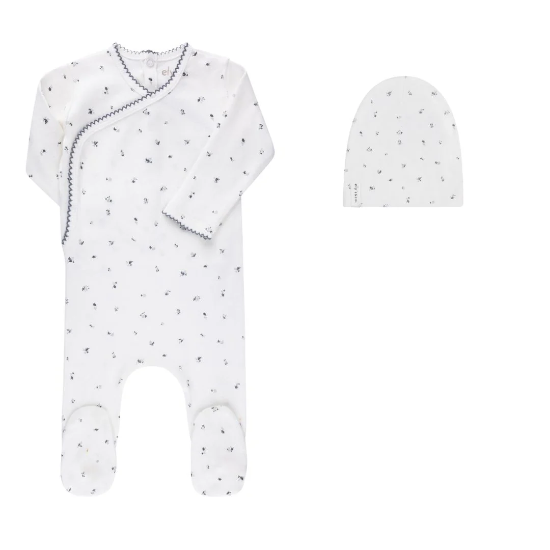 Organic Cotton Cluster Flower & Leaf Collection - Footie + Beanie - Image 5