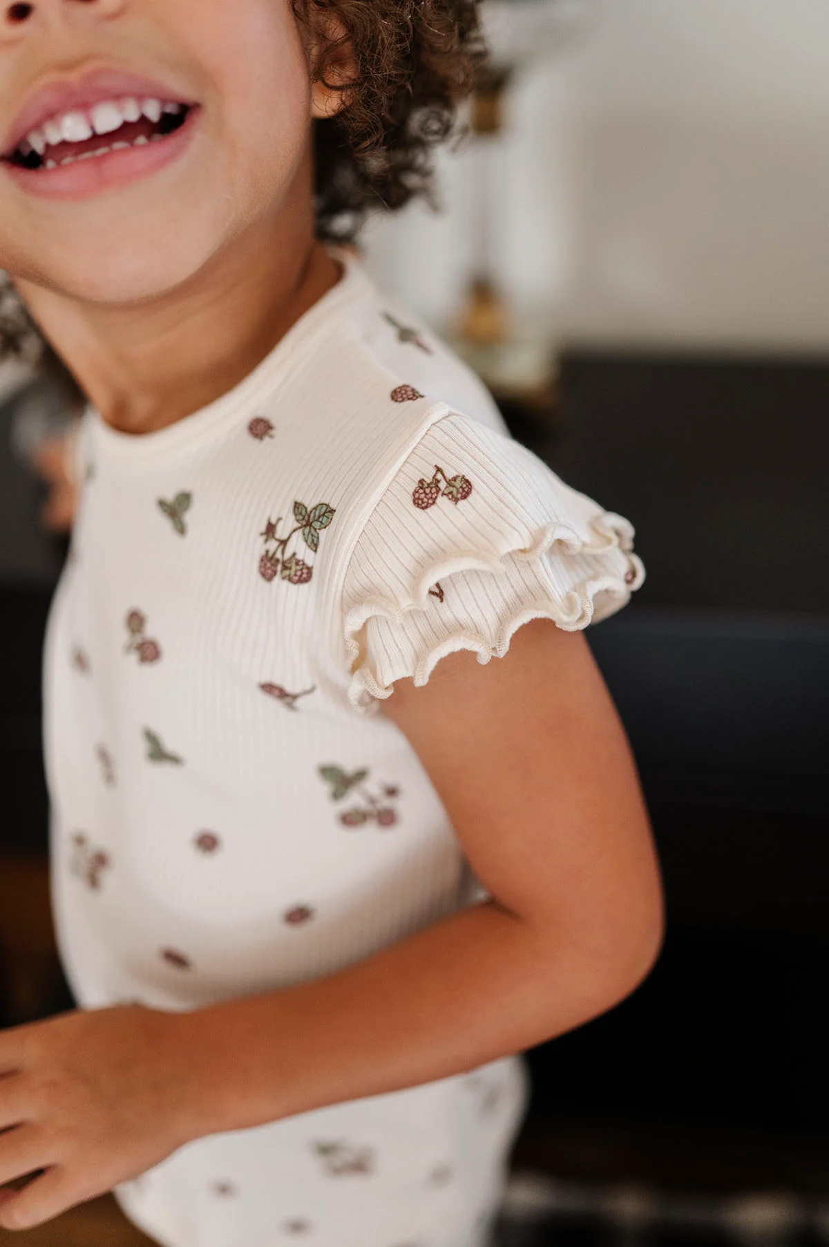 Ribbed Cotton - Raspberries Collection - Short Sleeve Lounge Set - Image 13