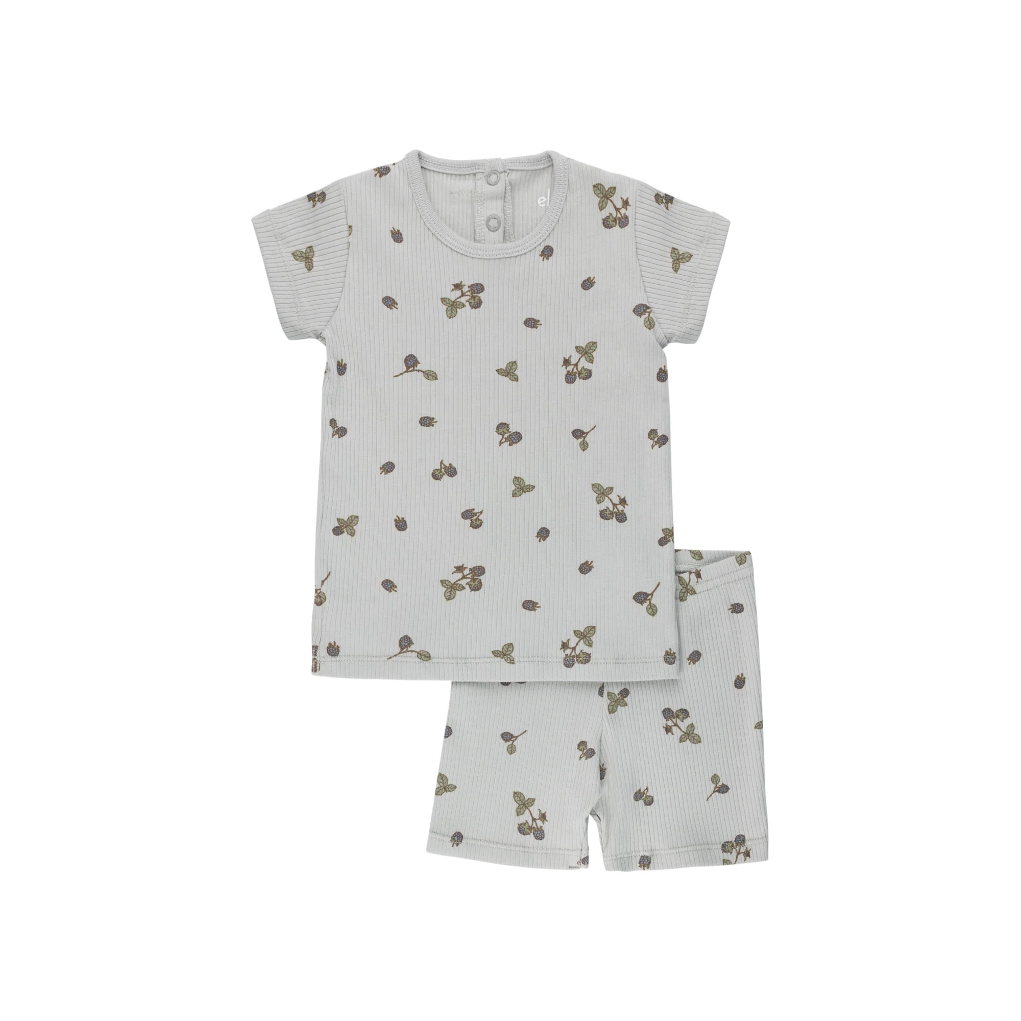 Ribbed Cotton - Raspberries Collection - Short Sleeve Lounge Set - Image 4