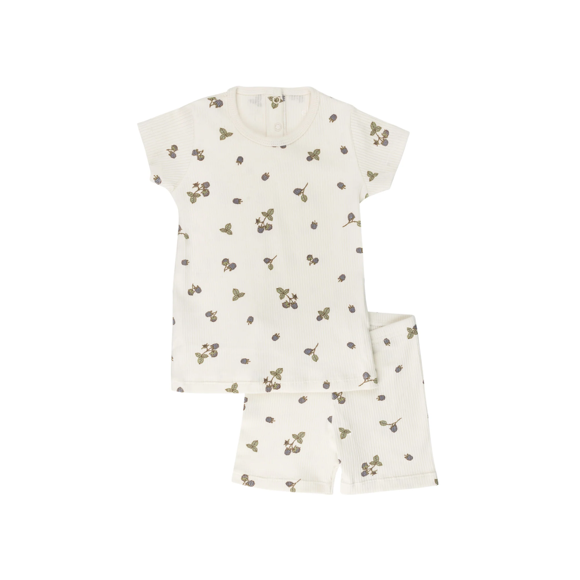 Ribbed Cotton - Raspberries Collection - Short Sleeve Lounge Set - Image 5