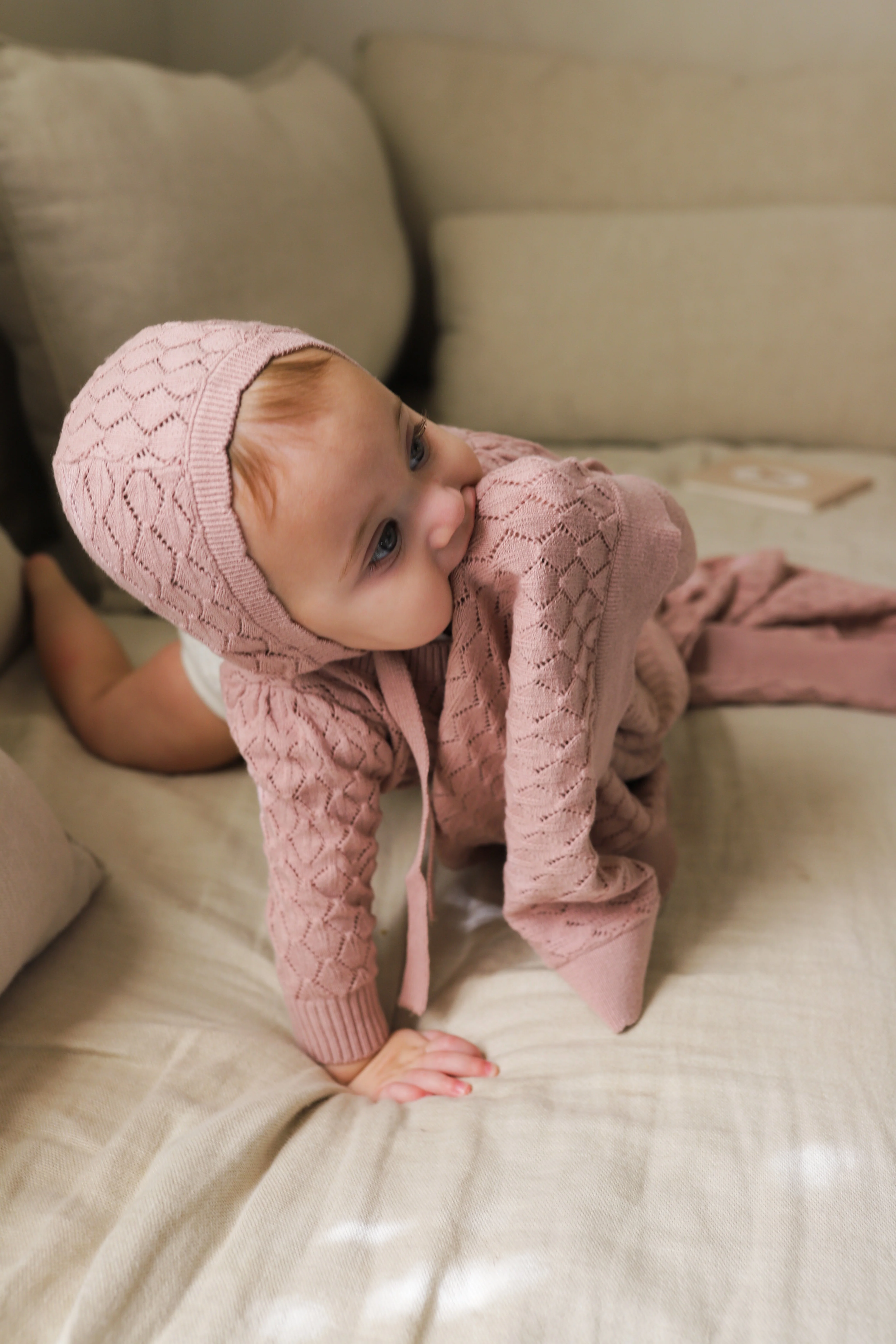 Stitch  Collection -  Diamond Pointelle Knit Cardigan - Image 10