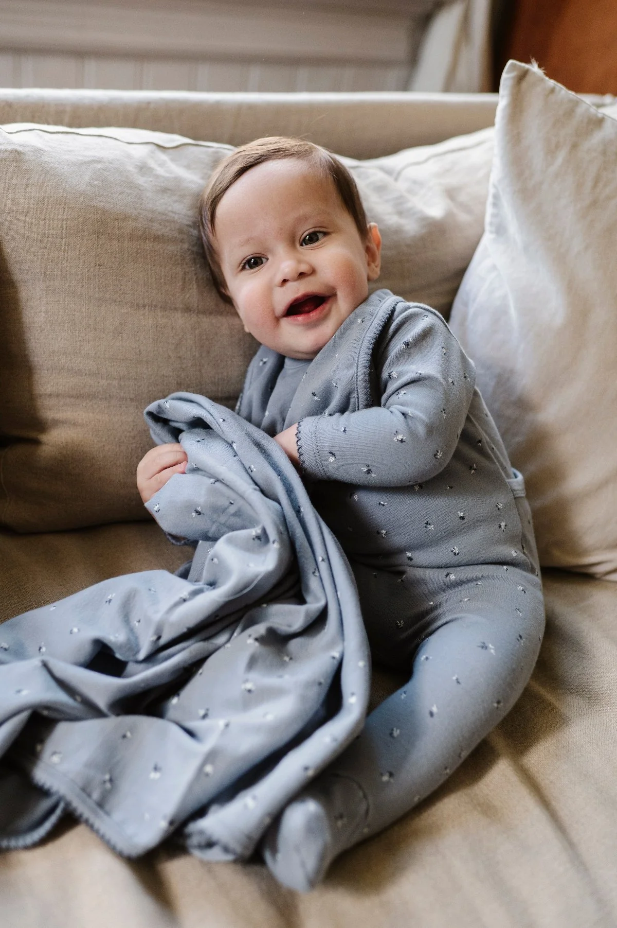 Organic Cotton Cluster Flower & Leaf Collection - Footie + Beanie - Image 9