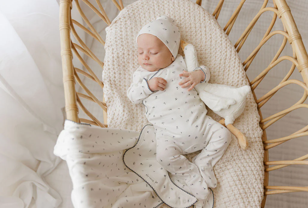 Organic Cotton Cluster Flower & Leaf Collection - Footie + Beanie - Image 7