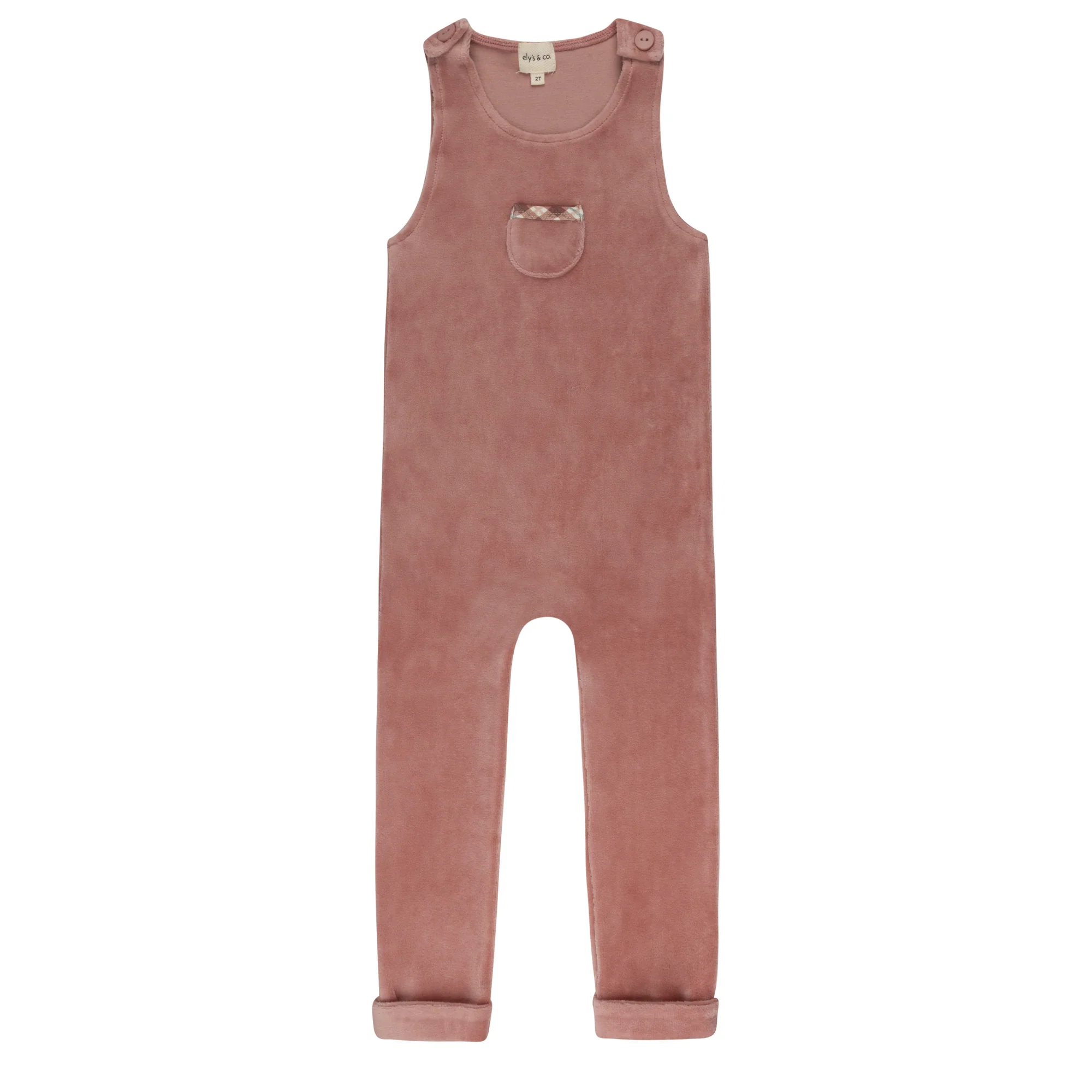 Velour Plaid Bear Collection - Overalls and Turtleneck - Image 3