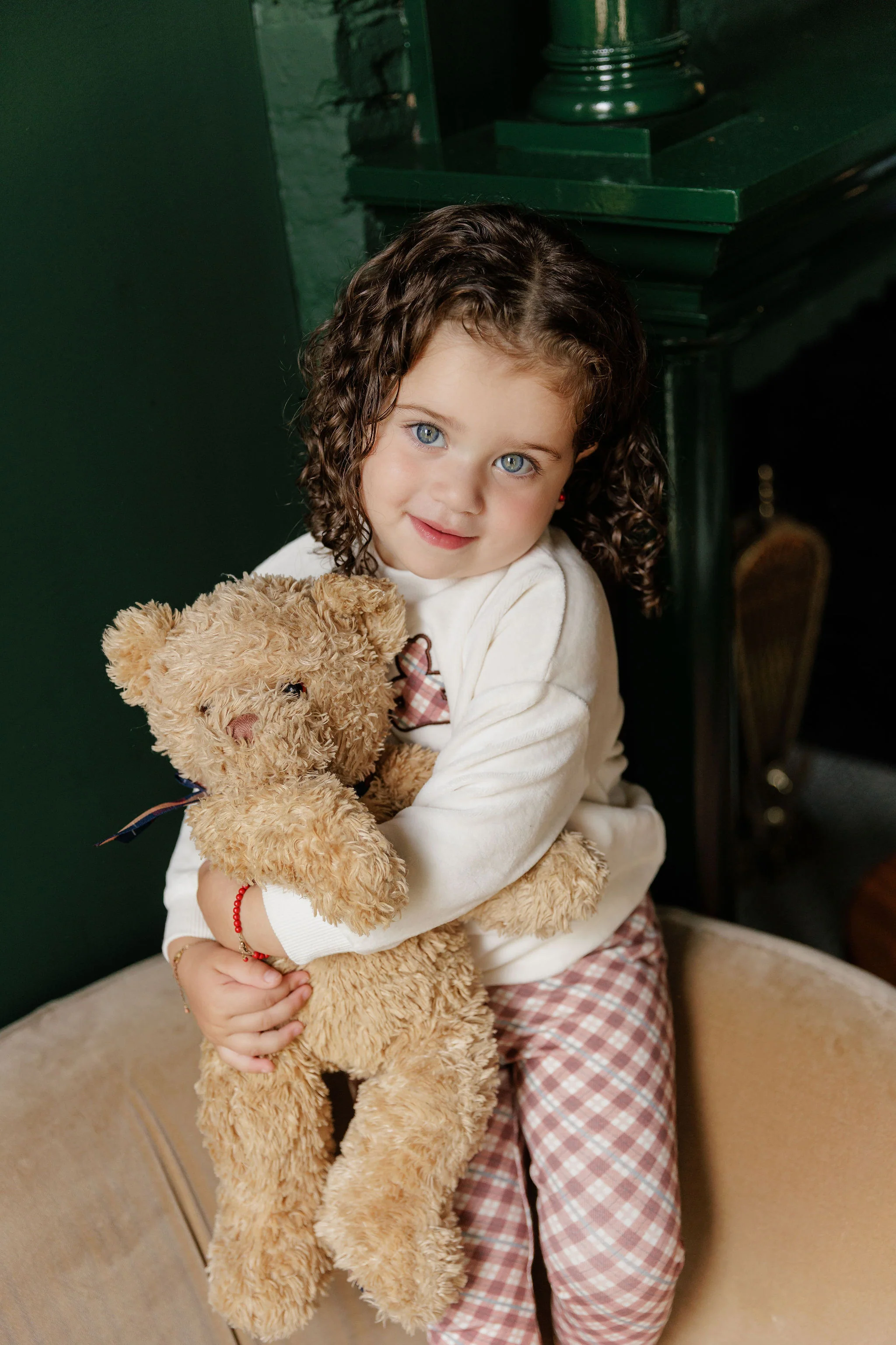 Velour Plaid Bear Collection - Sweatshirt + Leggings - Image 3