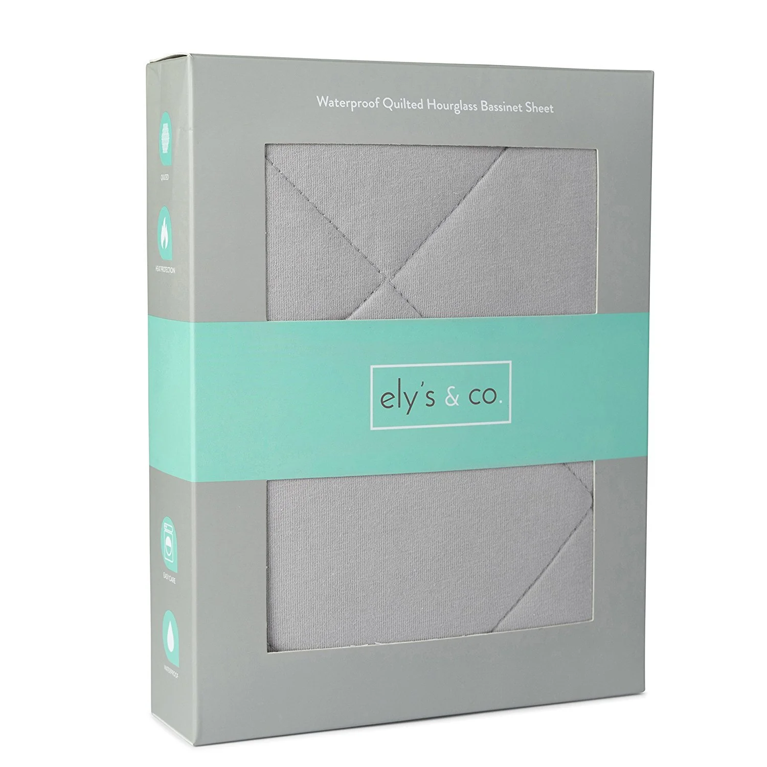 Quilted Waterproof Bassinet Sheet with Heat Protection - Grey - Image 4