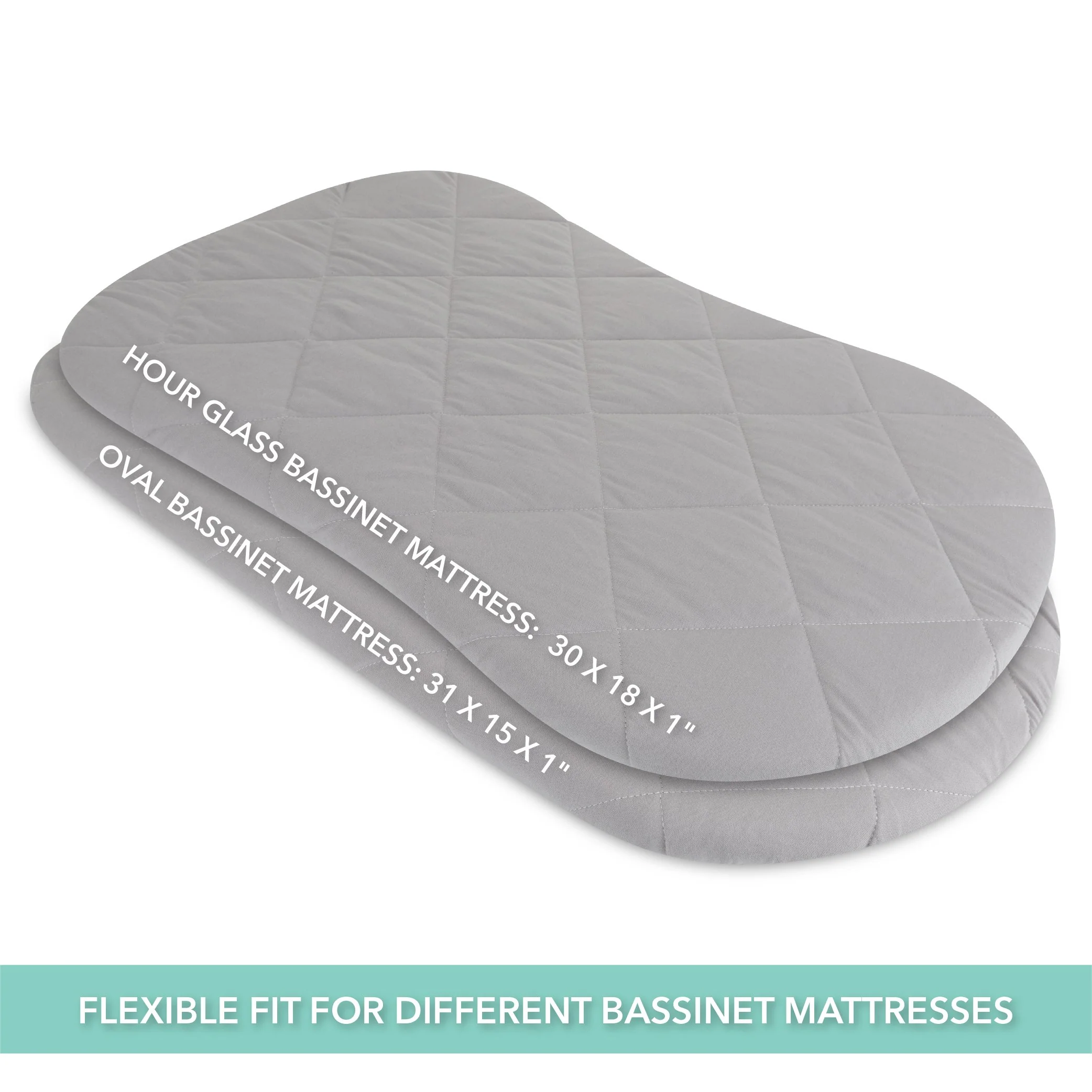 Quilted Waterproof Bassinet Sheet with Heat Protection - Grey - Image 5